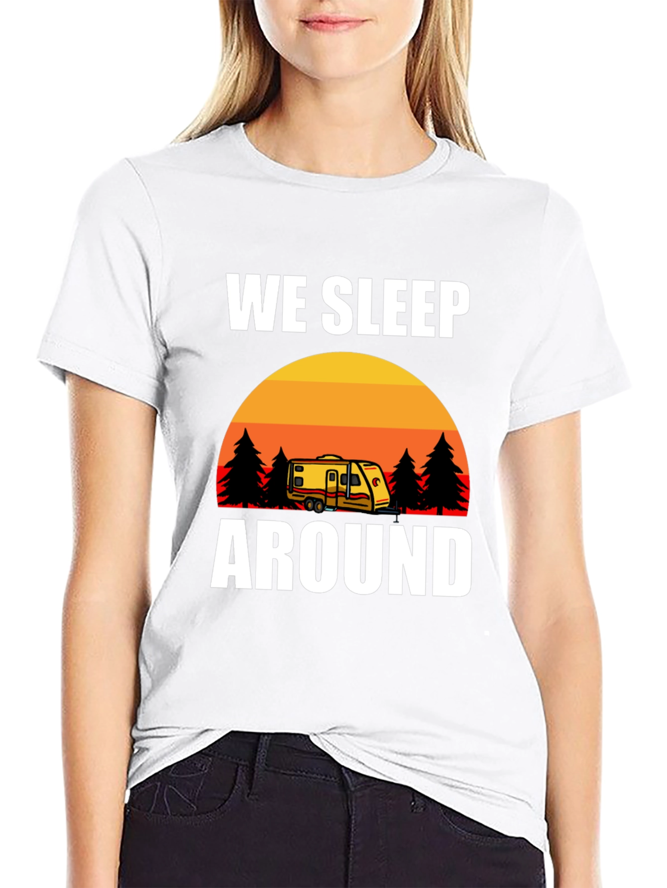 We Sleep Around Camping Graphic Tee