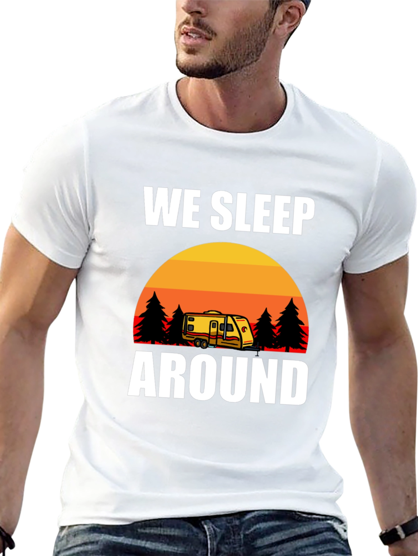 We Sleep Around Camping Graphic Tee