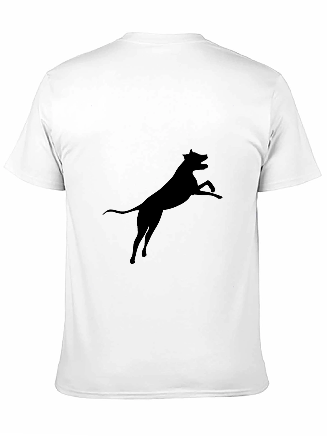 Black Dog Silhouette Graphic Tee - Casual Cotton T-Shirt
