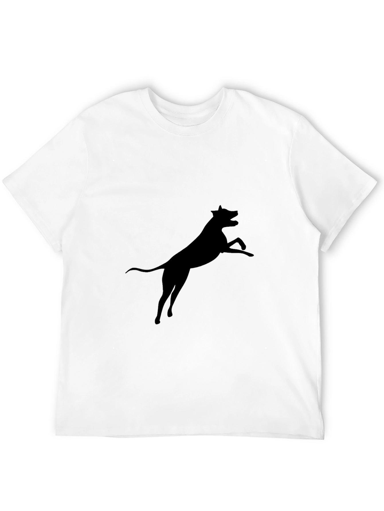 Black Dog Silhouette Graphic Tee - Casual Cotton T-Shirt
