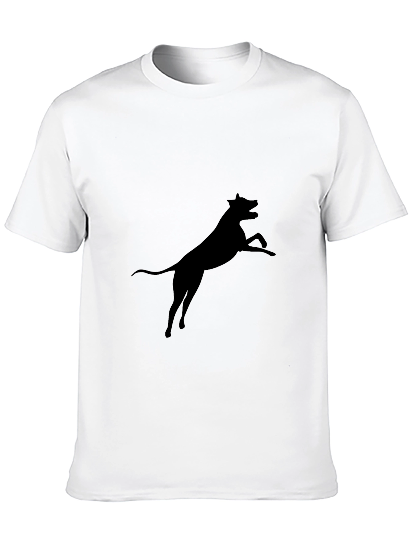 Black Dog Silhouette Graphic Tee - Casual Cotton T-Shirt