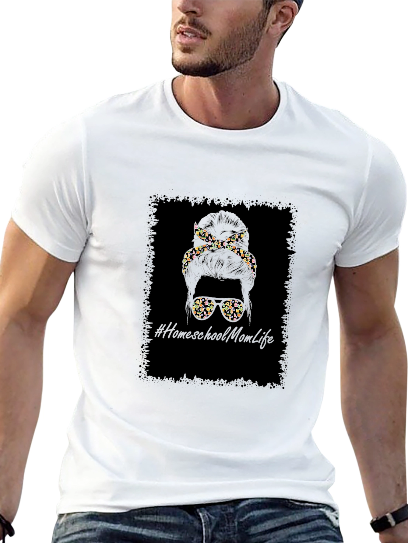 Homeschool Mom Life Messy Bun T-Shirt