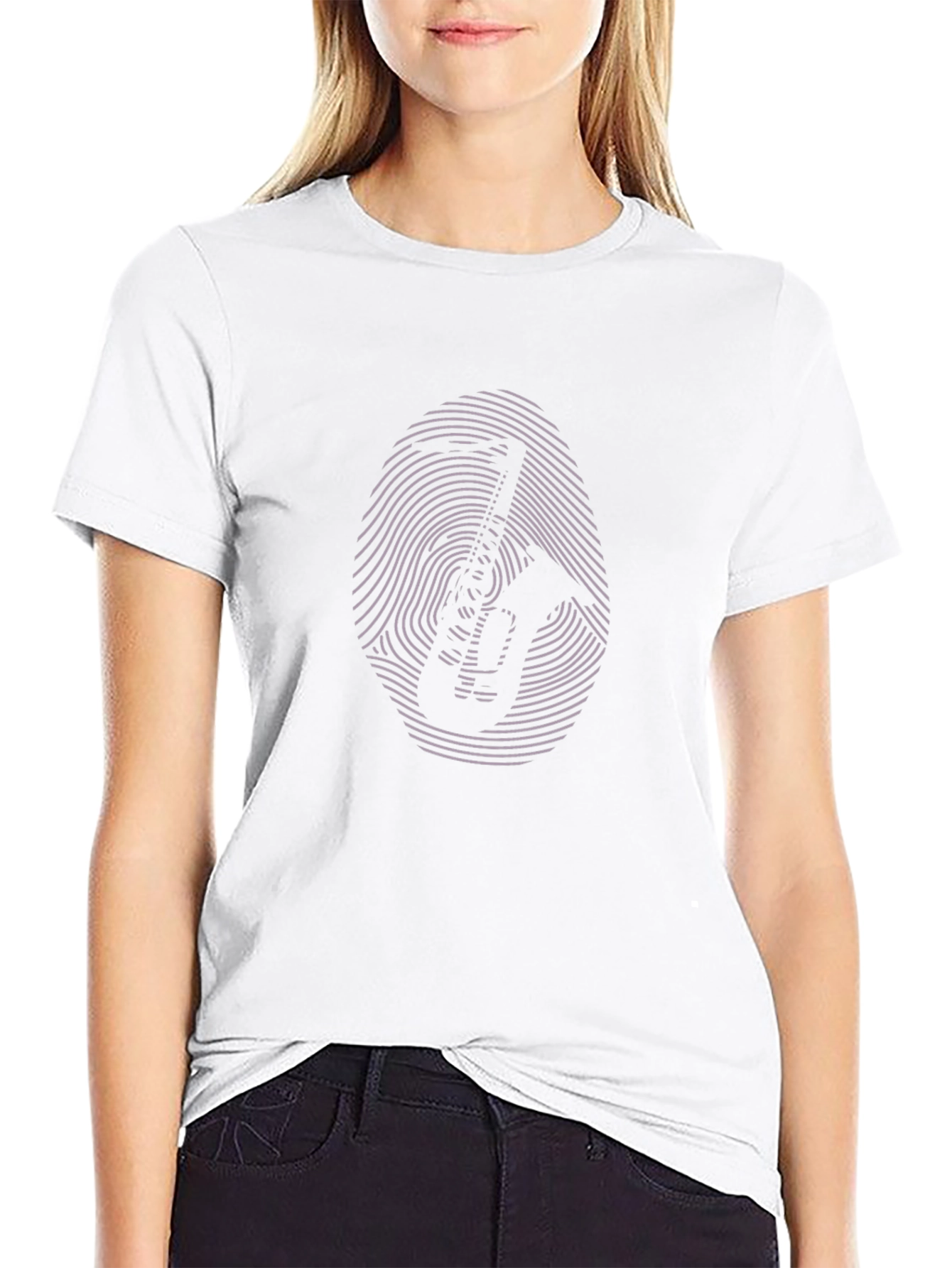 Saxophone Fingerprint T-Shirt - Unique Music Lover Tee