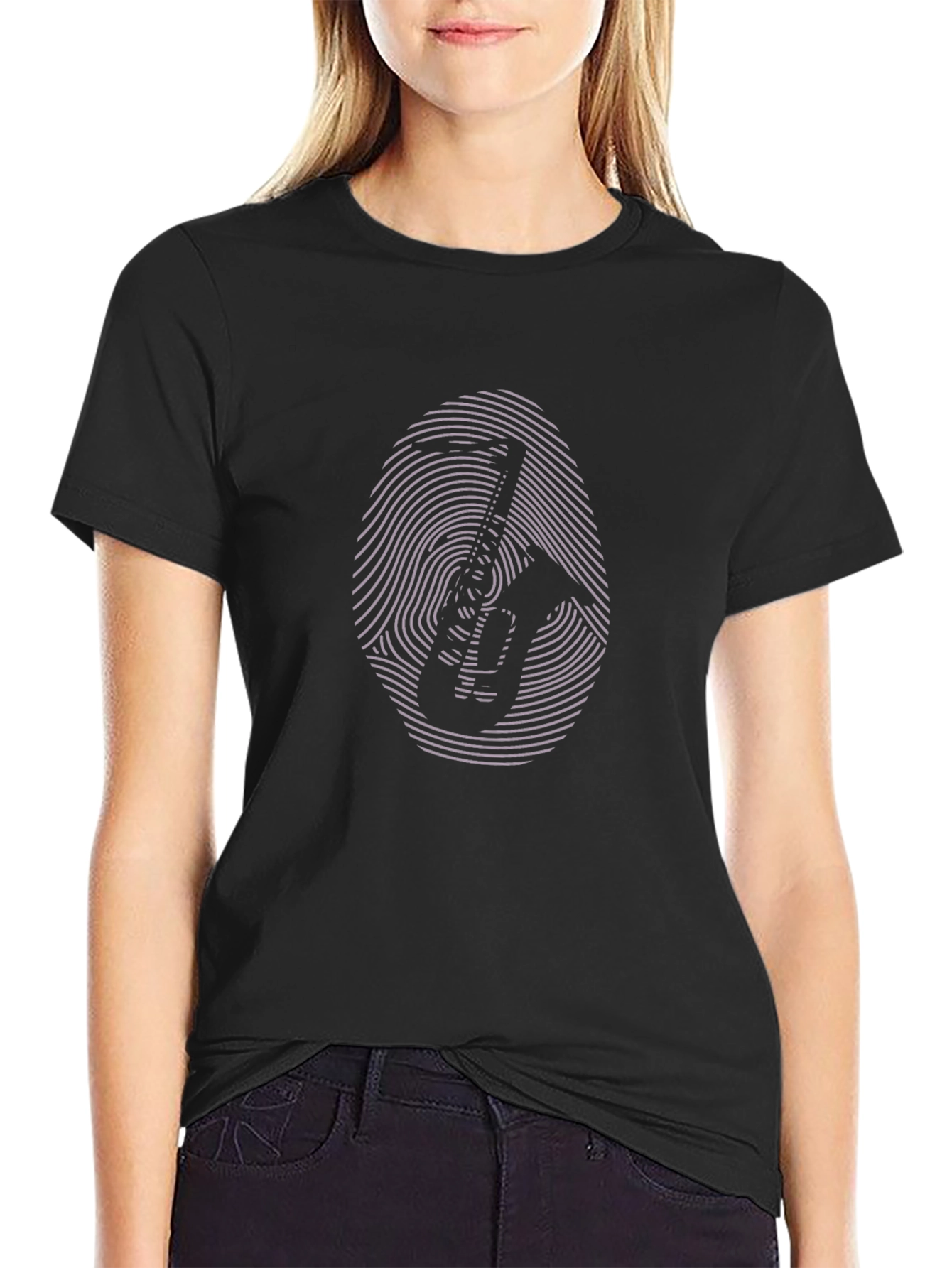 Saxophone Fingerprint T-Shirt - Unique Music Lover Tee