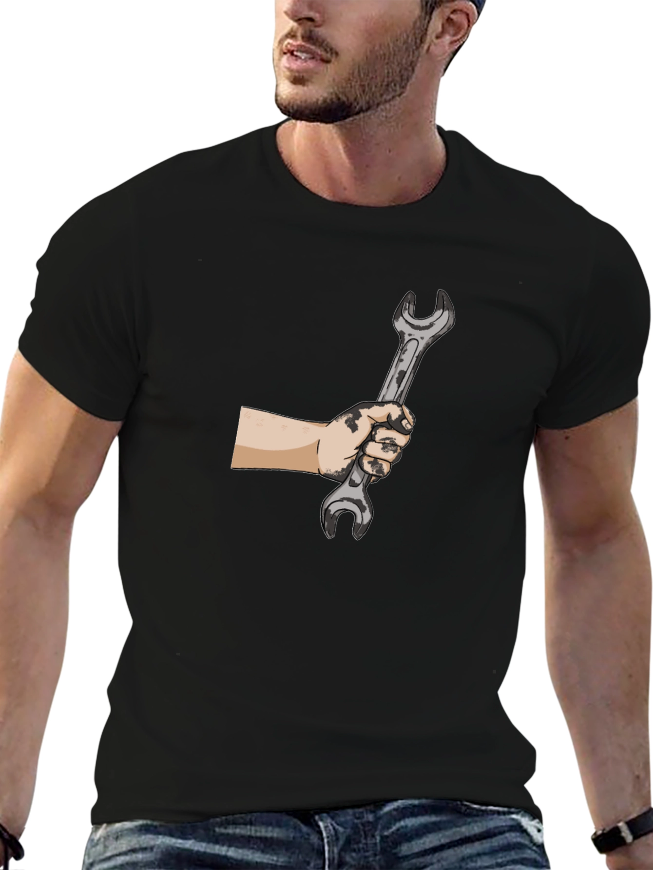 Mechanics Wrench Graphic Tee - Black