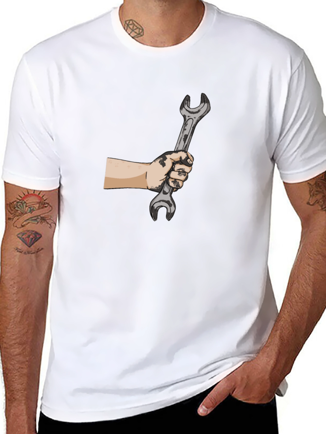 Mechanics Wrench Graphic Tee - Black