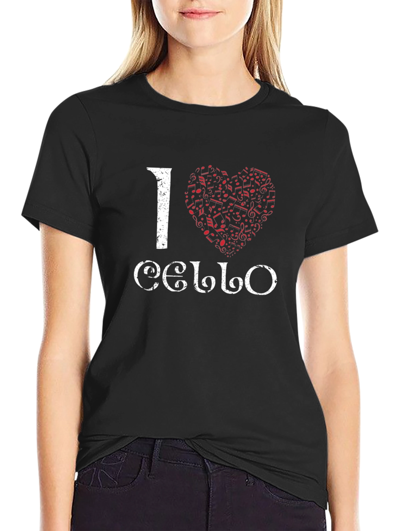 I Heart Cello Black T-Shirt