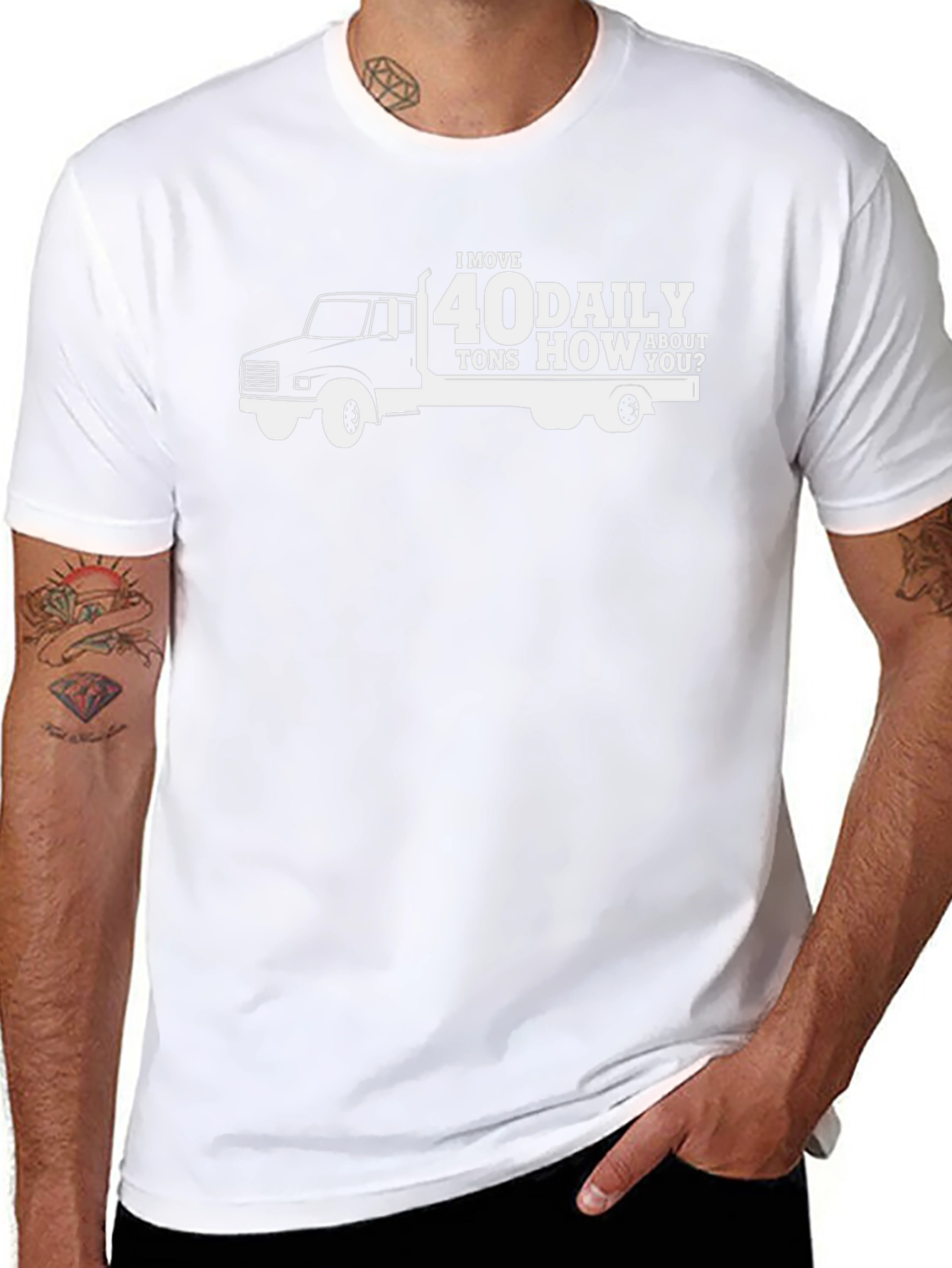 I Move 40 Tons Daily Black T-Shirt