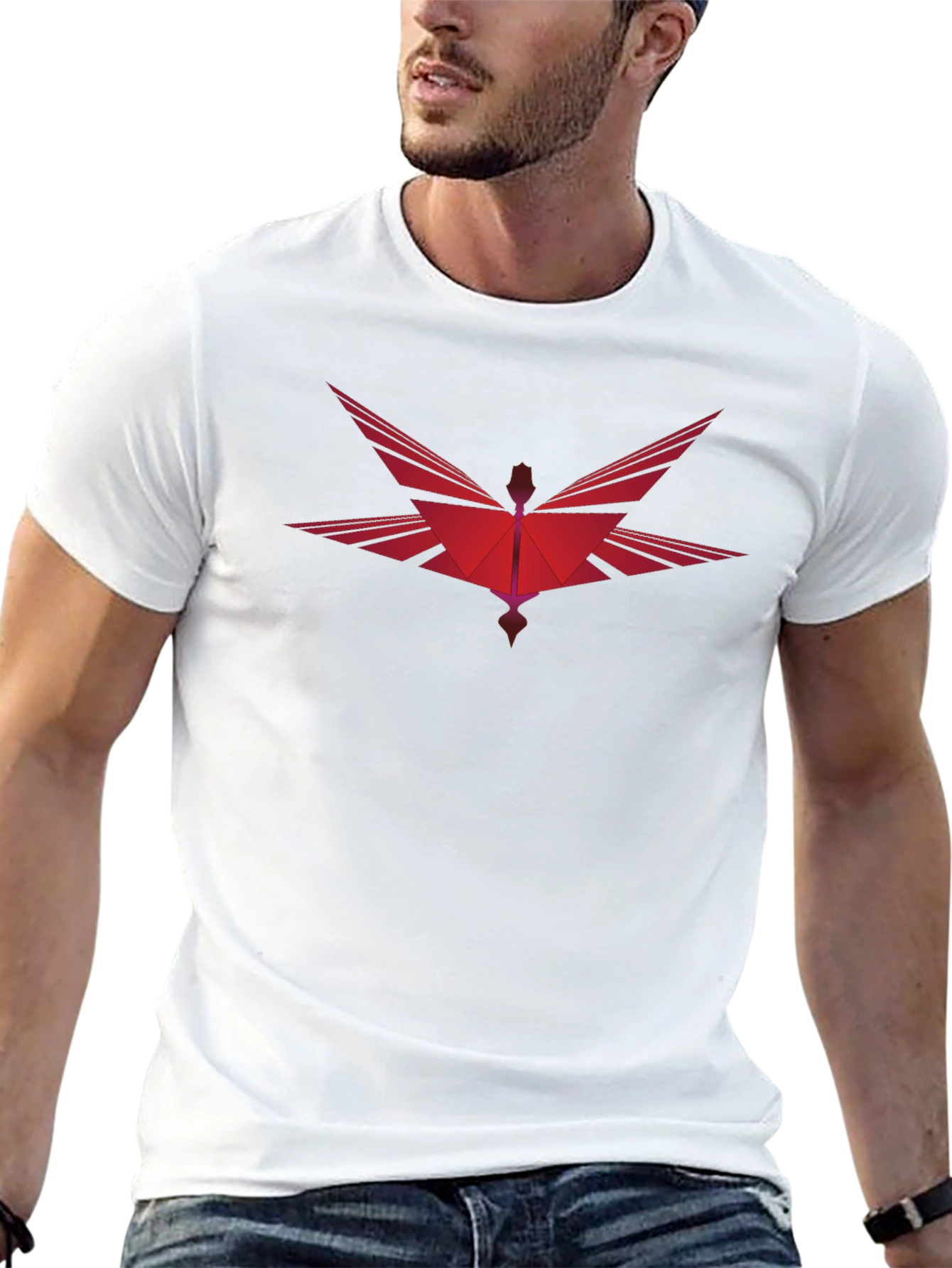 Abstract Phoenix Graphic Tee - Modern Black T-Shirt