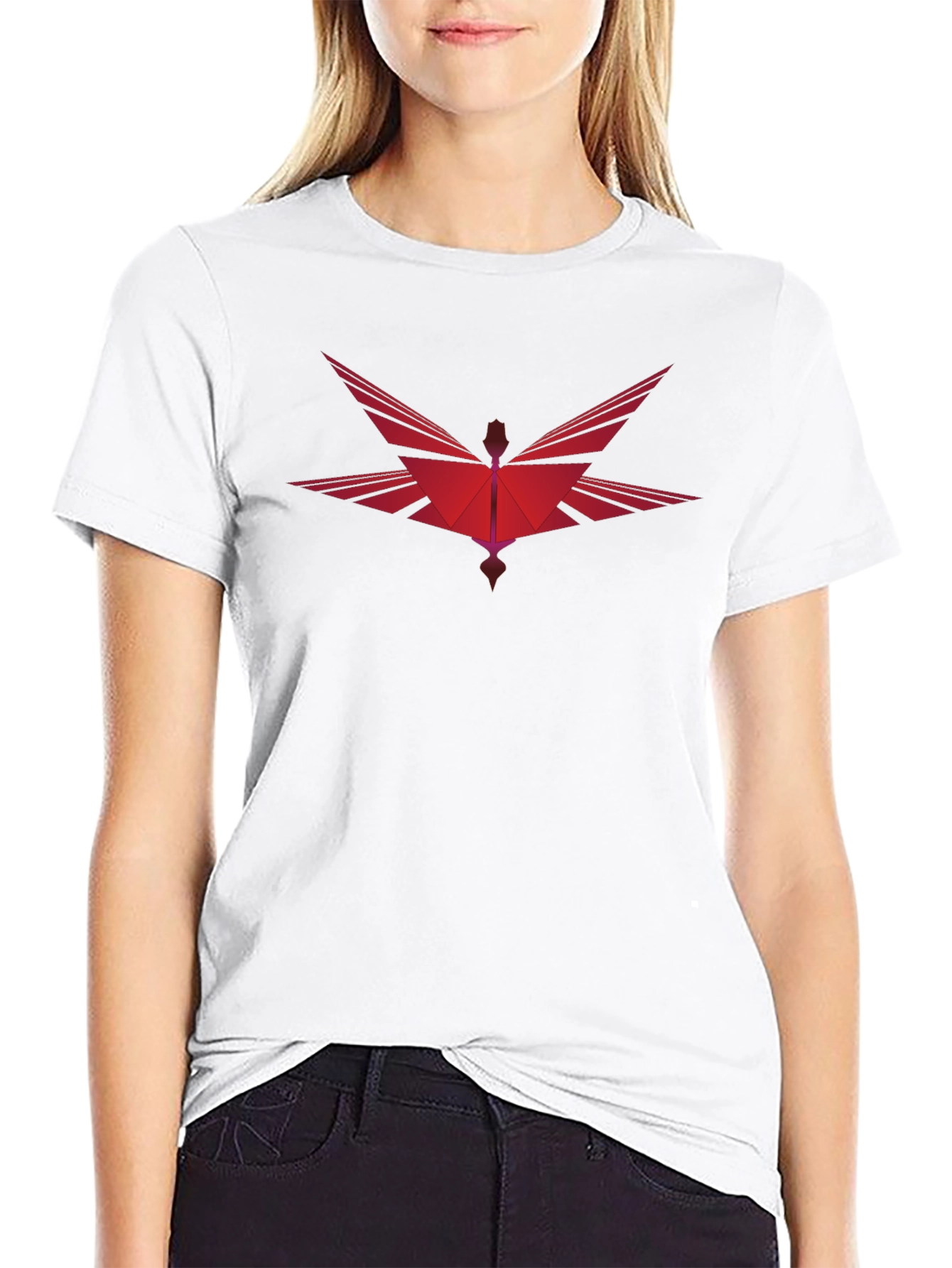 Abstract Phoenix Graphic Tee - Modern Black T-Shirt