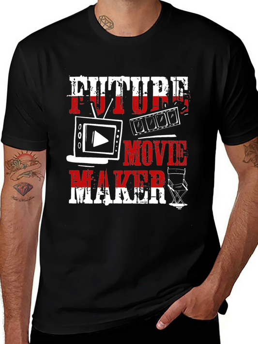 Future Movie Maker Graphic T-Shirt - Black