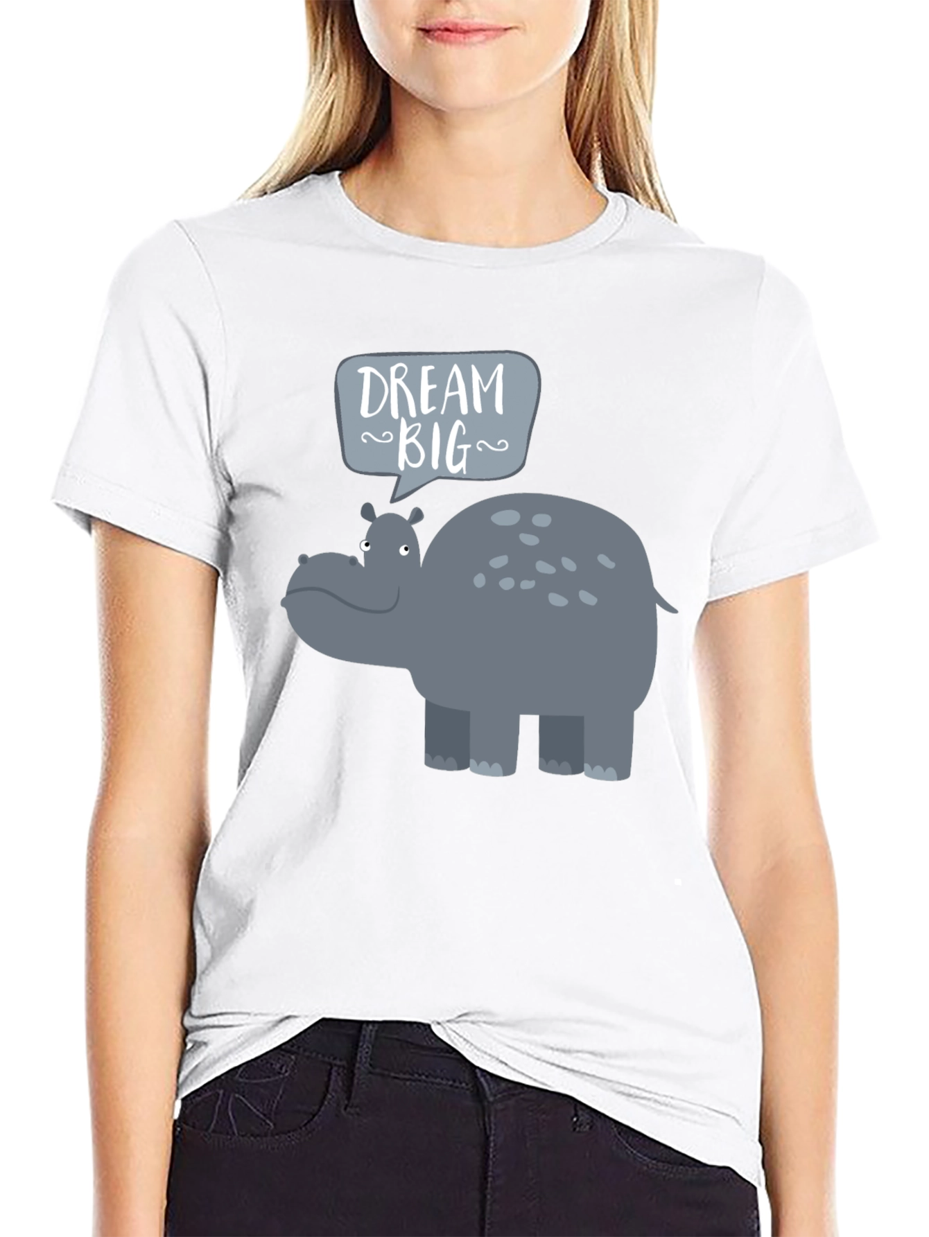 Dream Big Hippo Graphic Tee