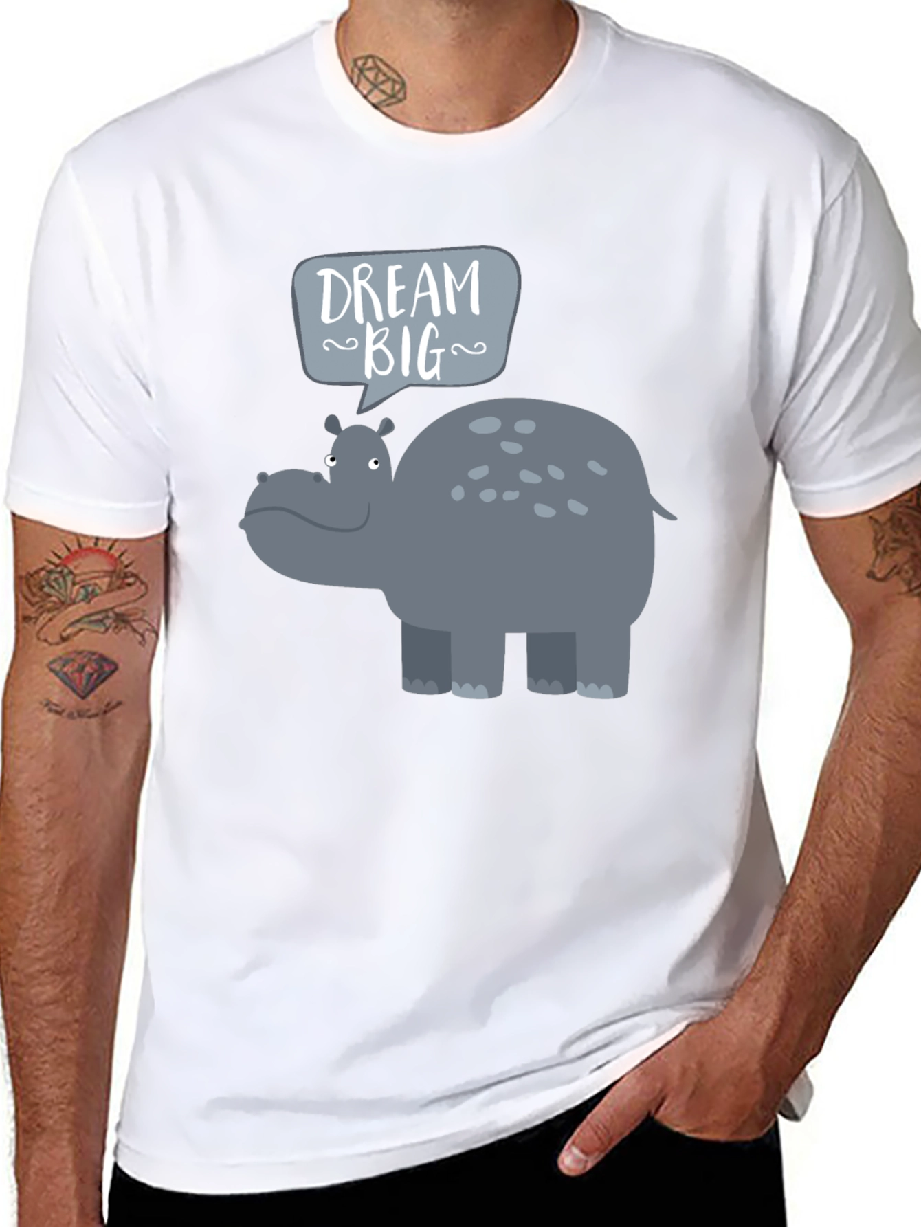 Dream Big Hippo Graphic Tee