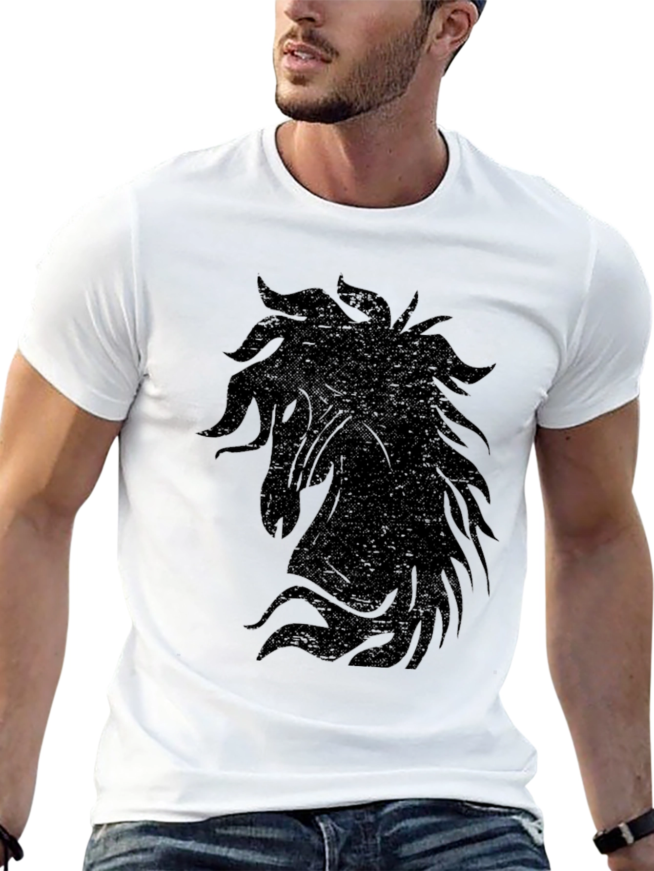 Black Horse Graphic Tee - Unisex Soft Cotton