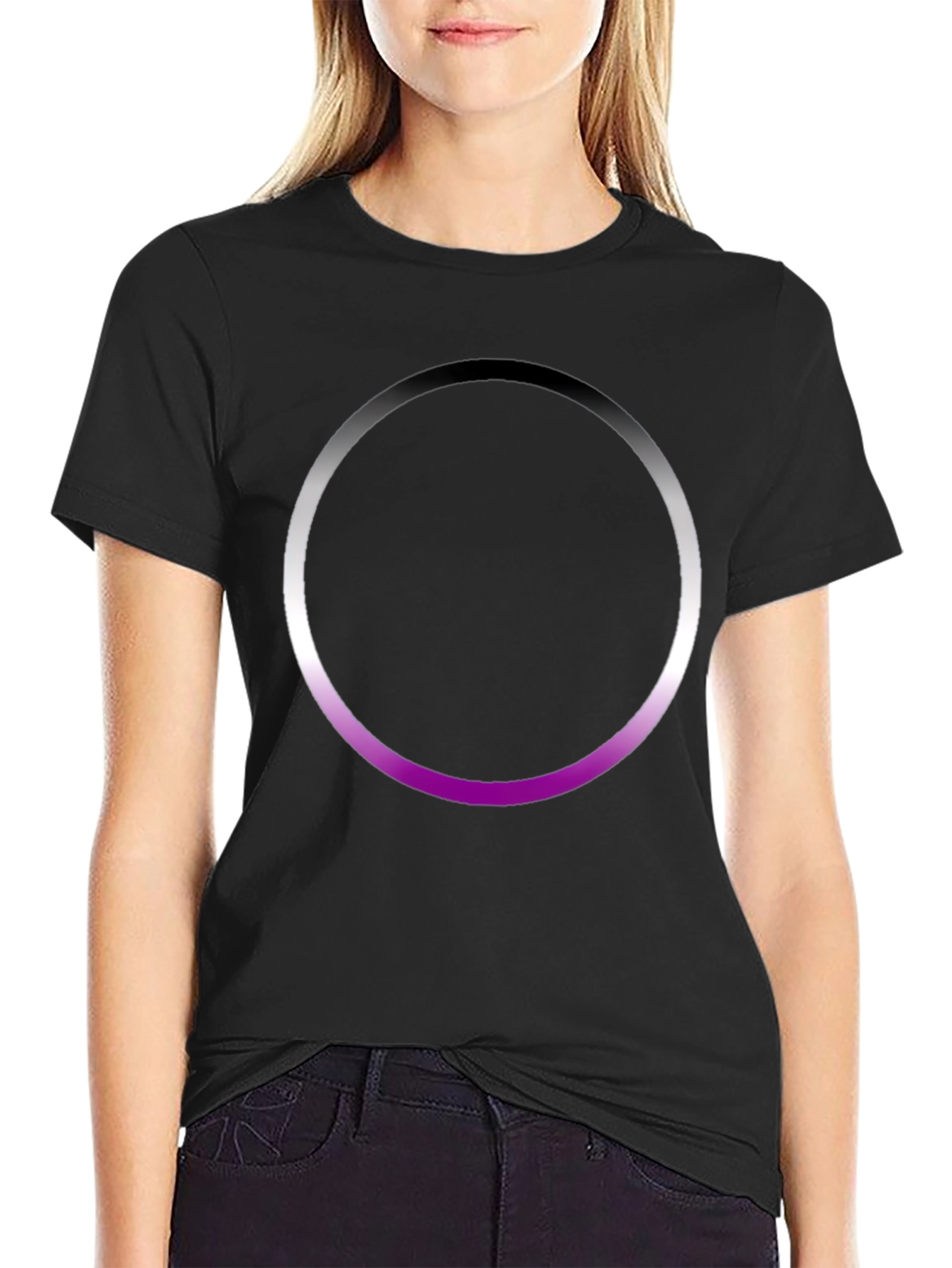 Aromantic Pride Circle Black T-Shirt