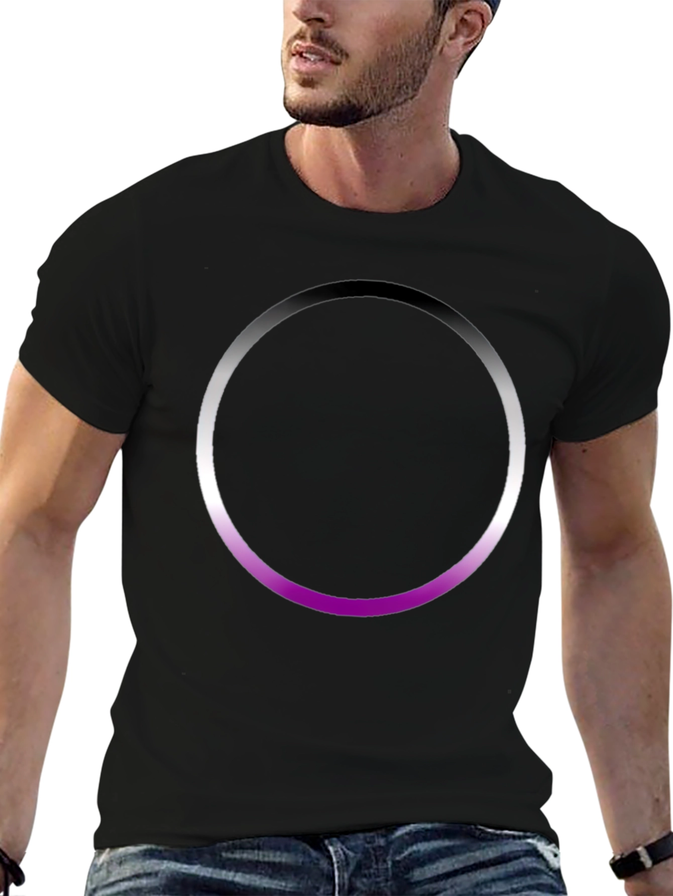 Aromantic Pride Circle Black T-Shirt
