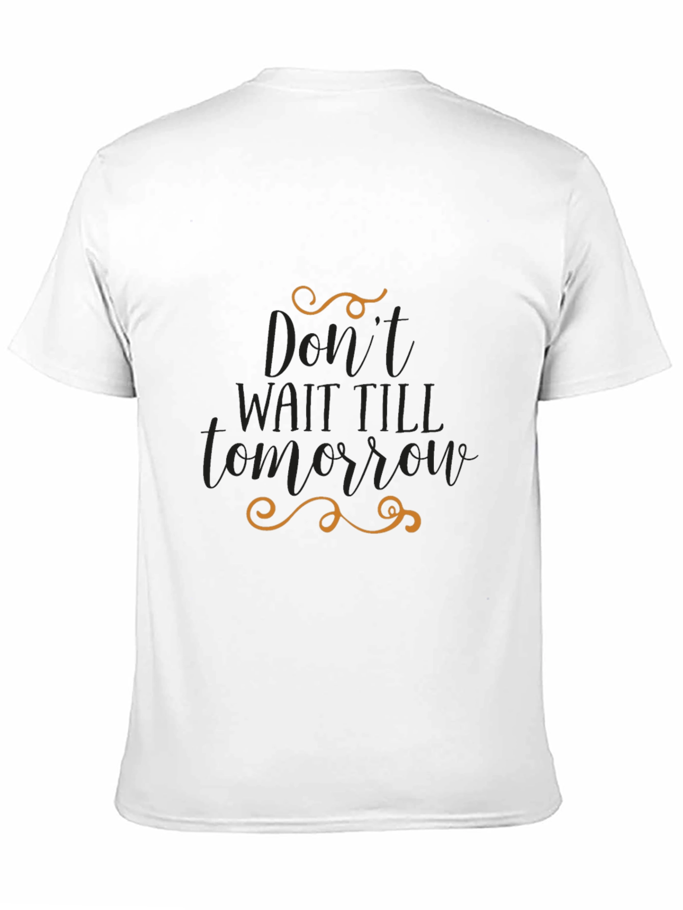 Inspirational Mens Black Graphic Tee - Dont Wait