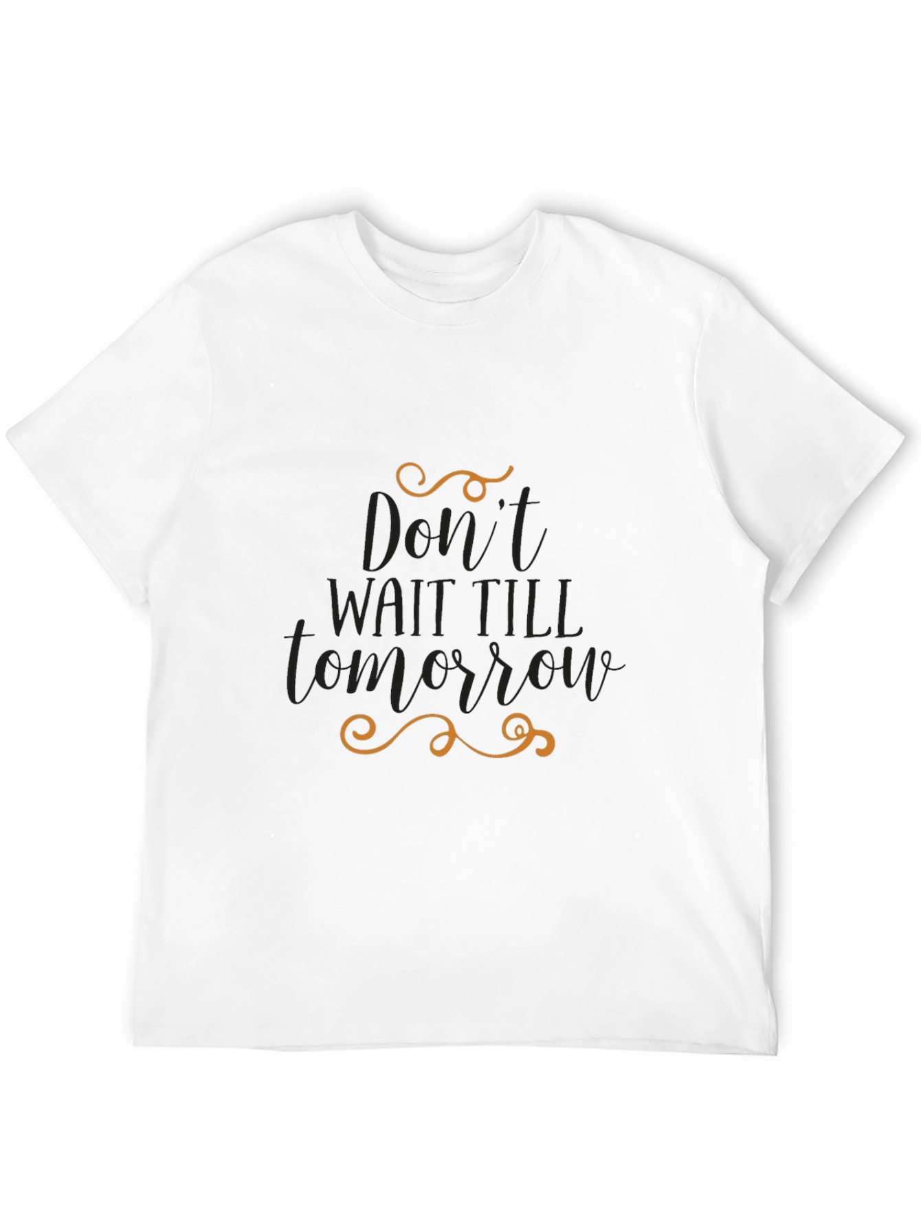 Inspirational Mens Black Graphic Tee - Dont Wait