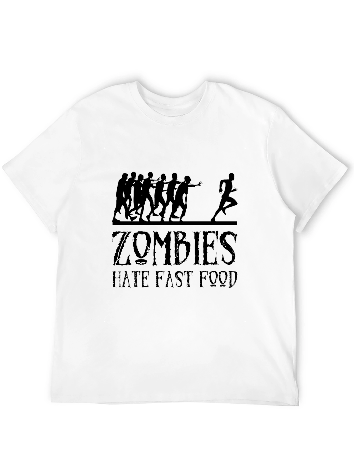 Zombies Hate Fast Food Black Graphic Tee
