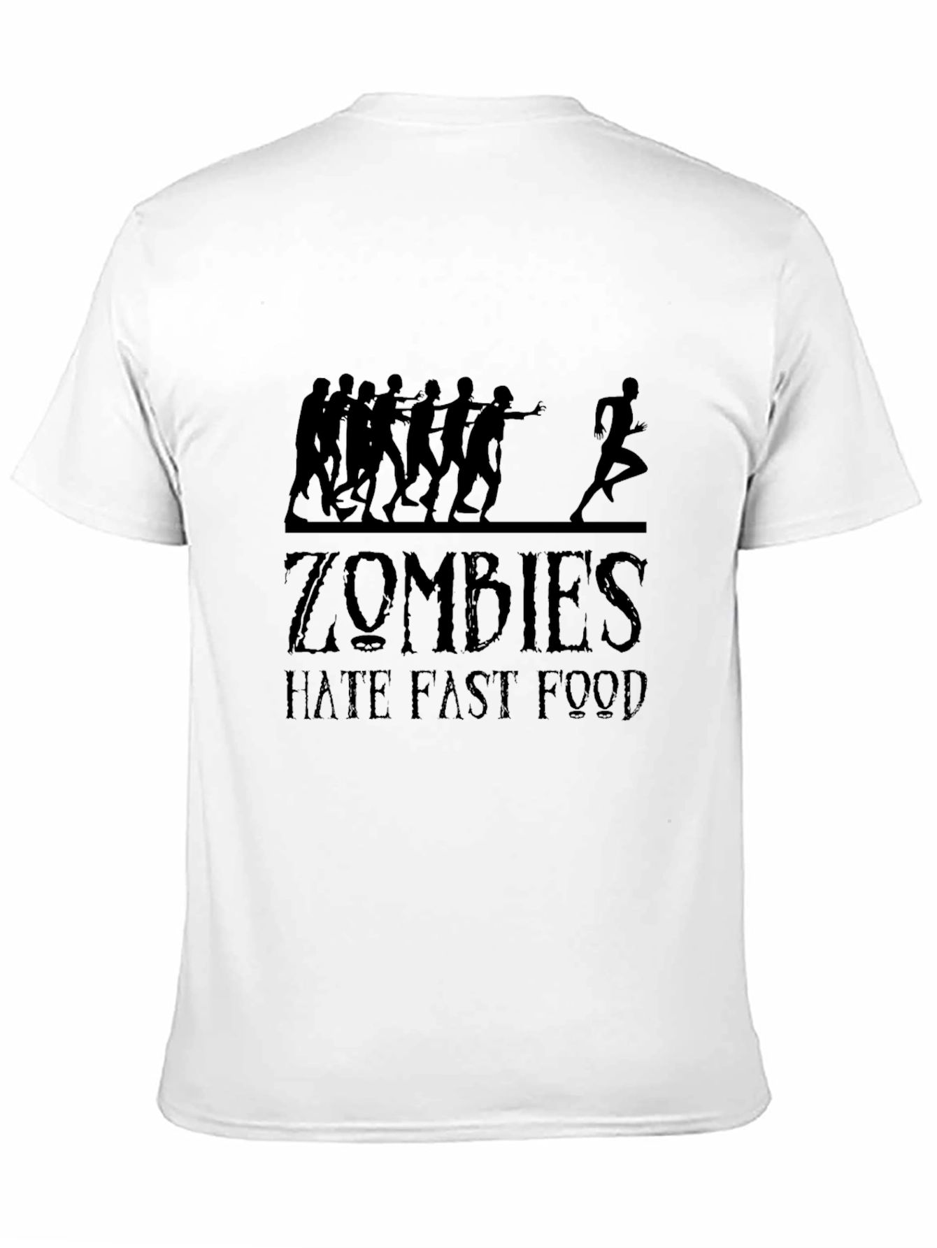 Zombies Hate Fast Food Black Graphic Tee