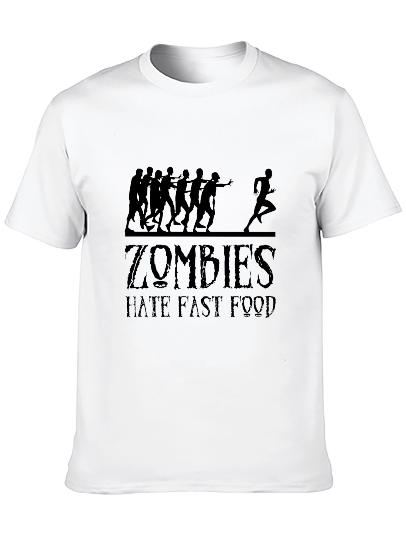 Zombies Hate Fast Food Black Graphic Tee