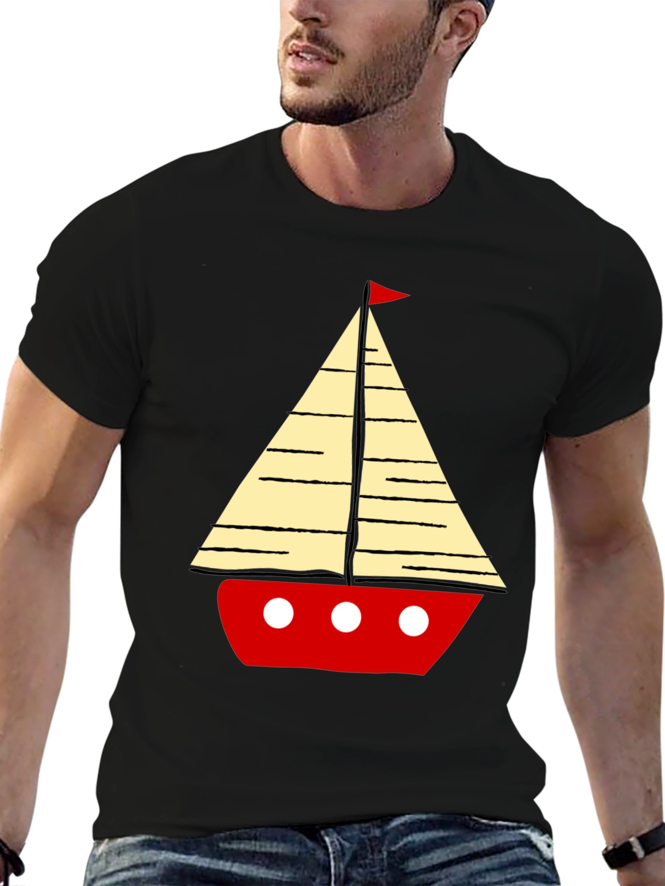 Sailboat Graphic Mens T-Shirt