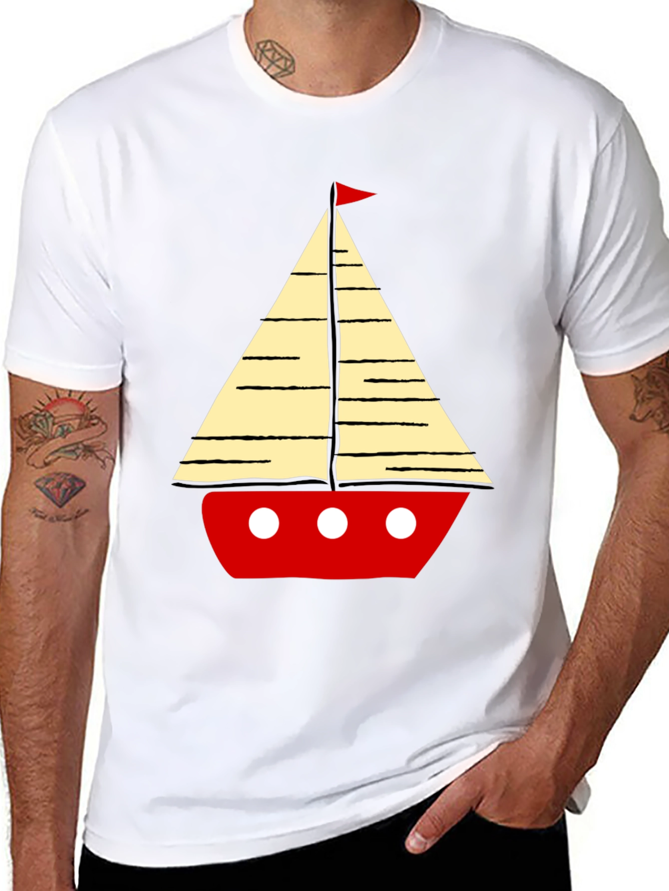 Sailboat Graphic Mens T-Shirt