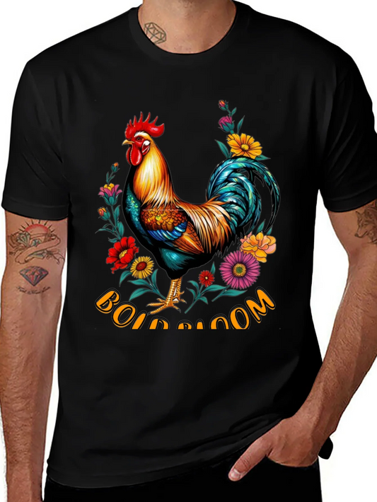 Floral Rooster Graphic Tee