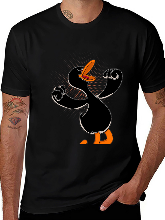 Cartoon Duck Black T-Shirt