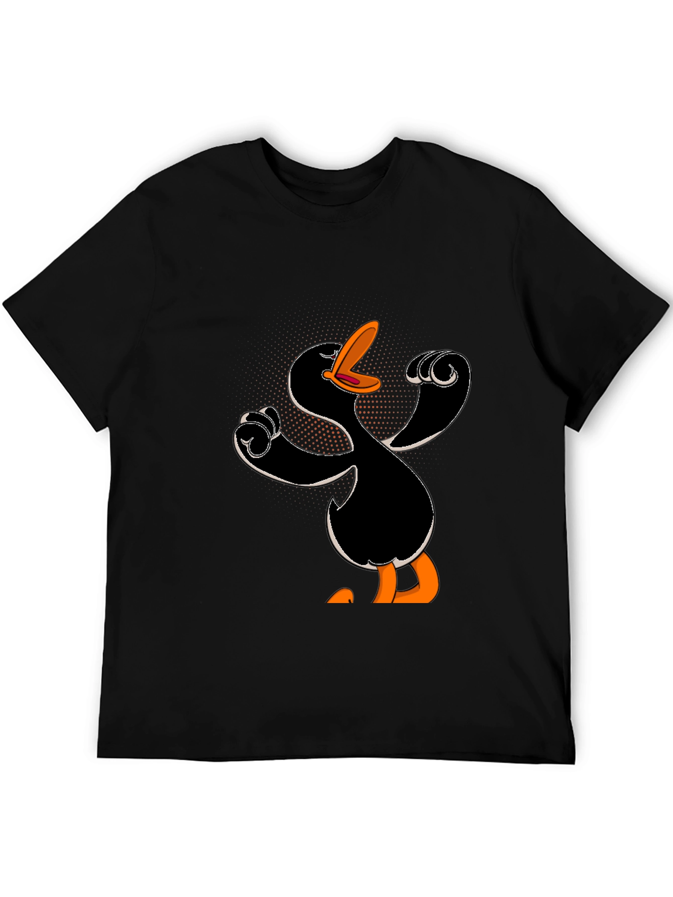Cartoon Duck Black T-Shirt
