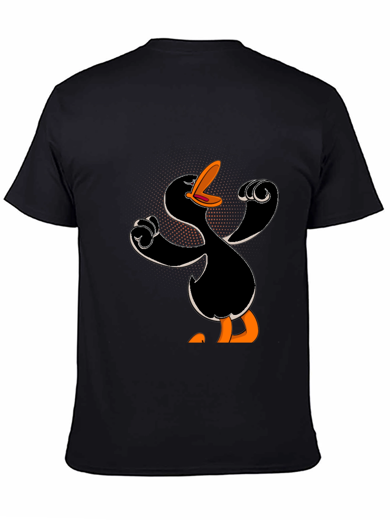Cartoon Duck Black T-Shirt