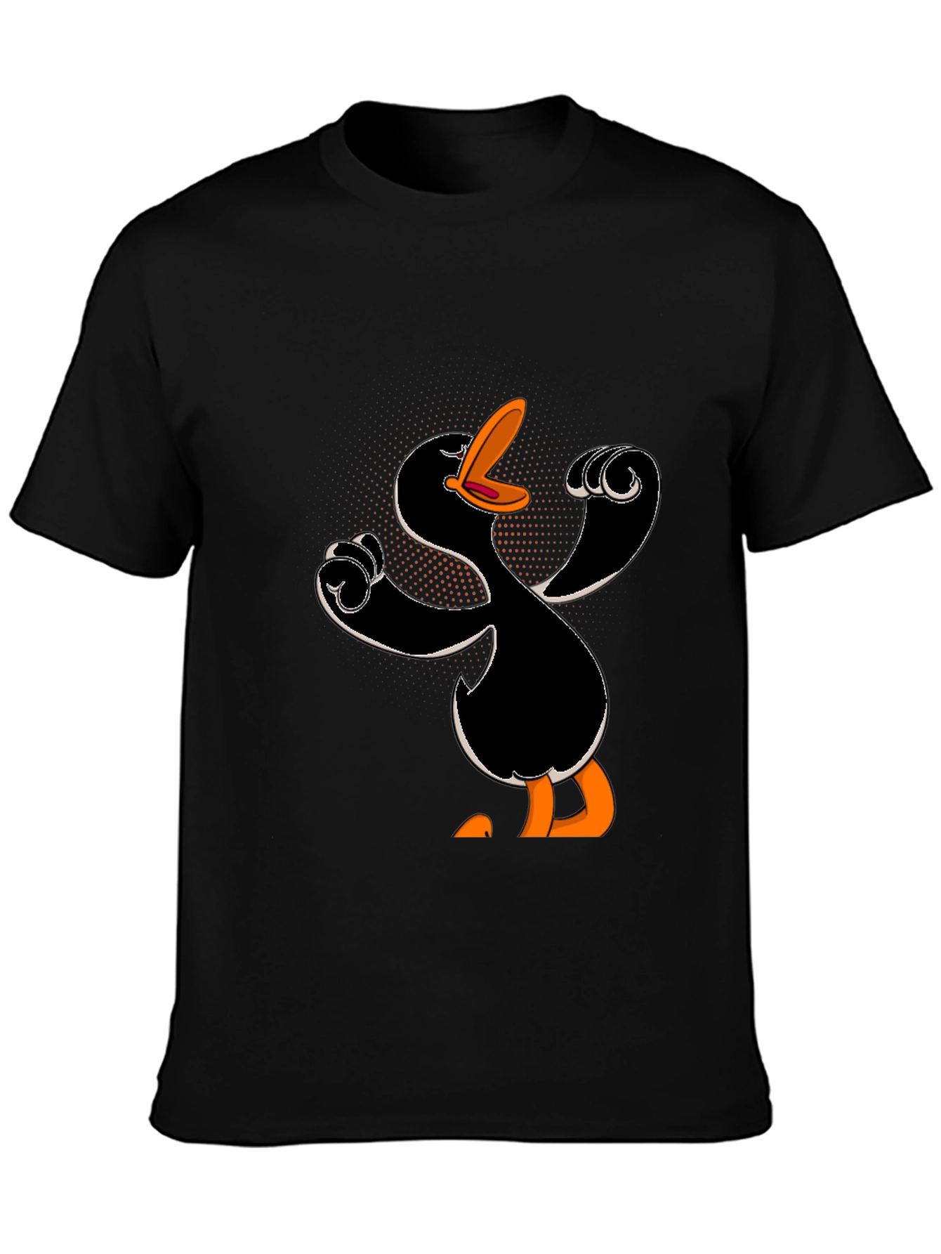 Cartoon Duck Black T-Shirt