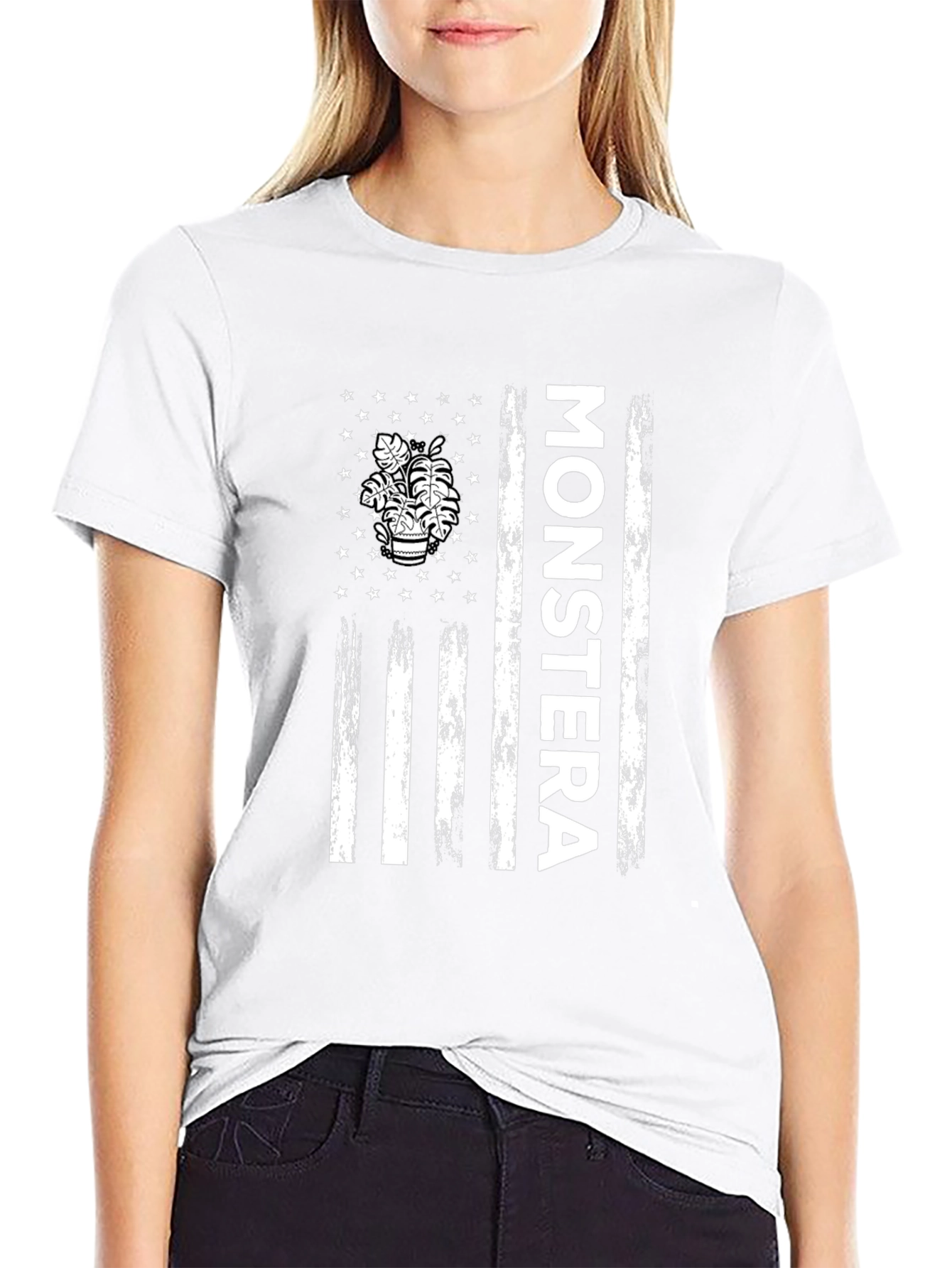 Monstera Plant Flag Graphic Tee