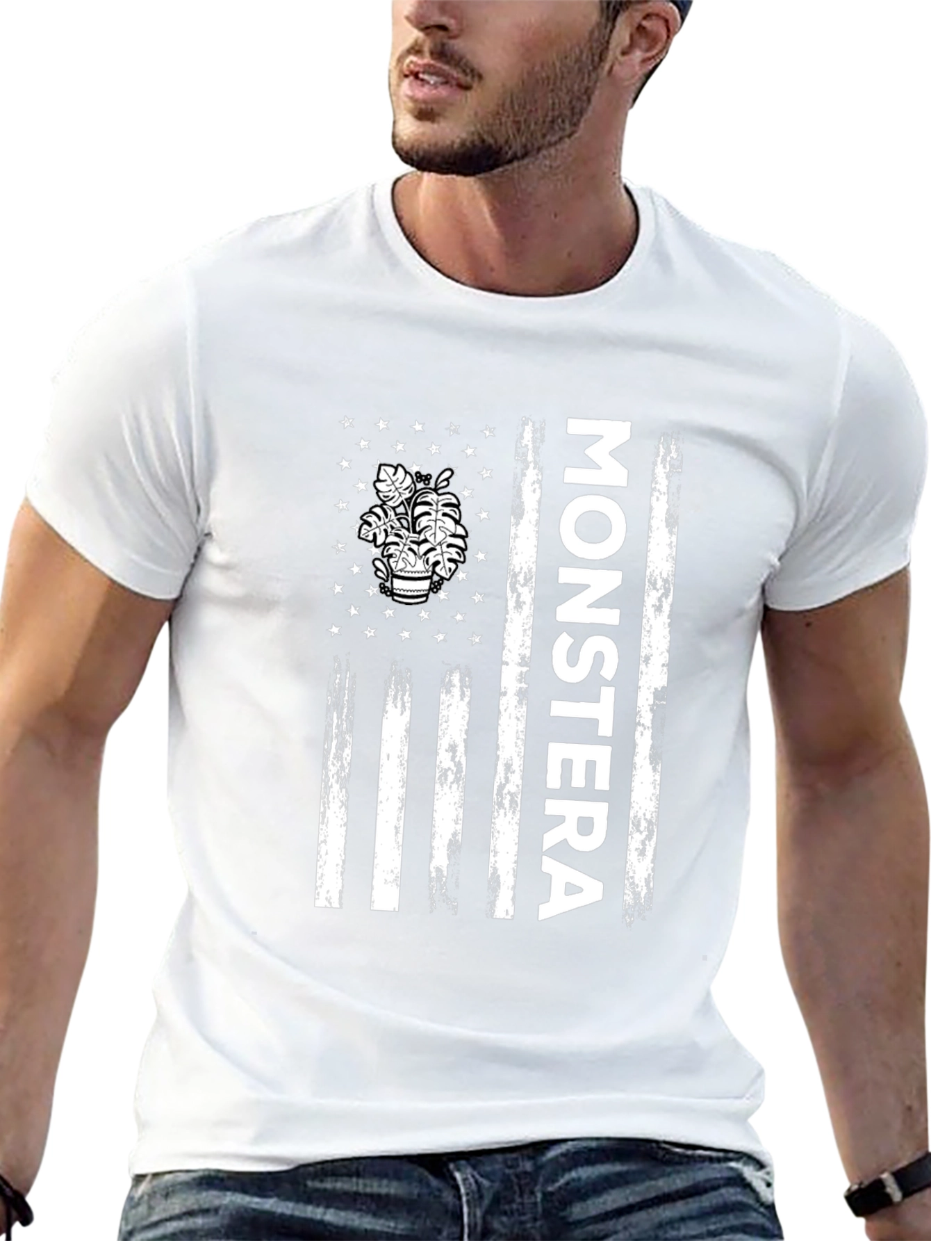 Monstera Plant Flag Graphic Tee