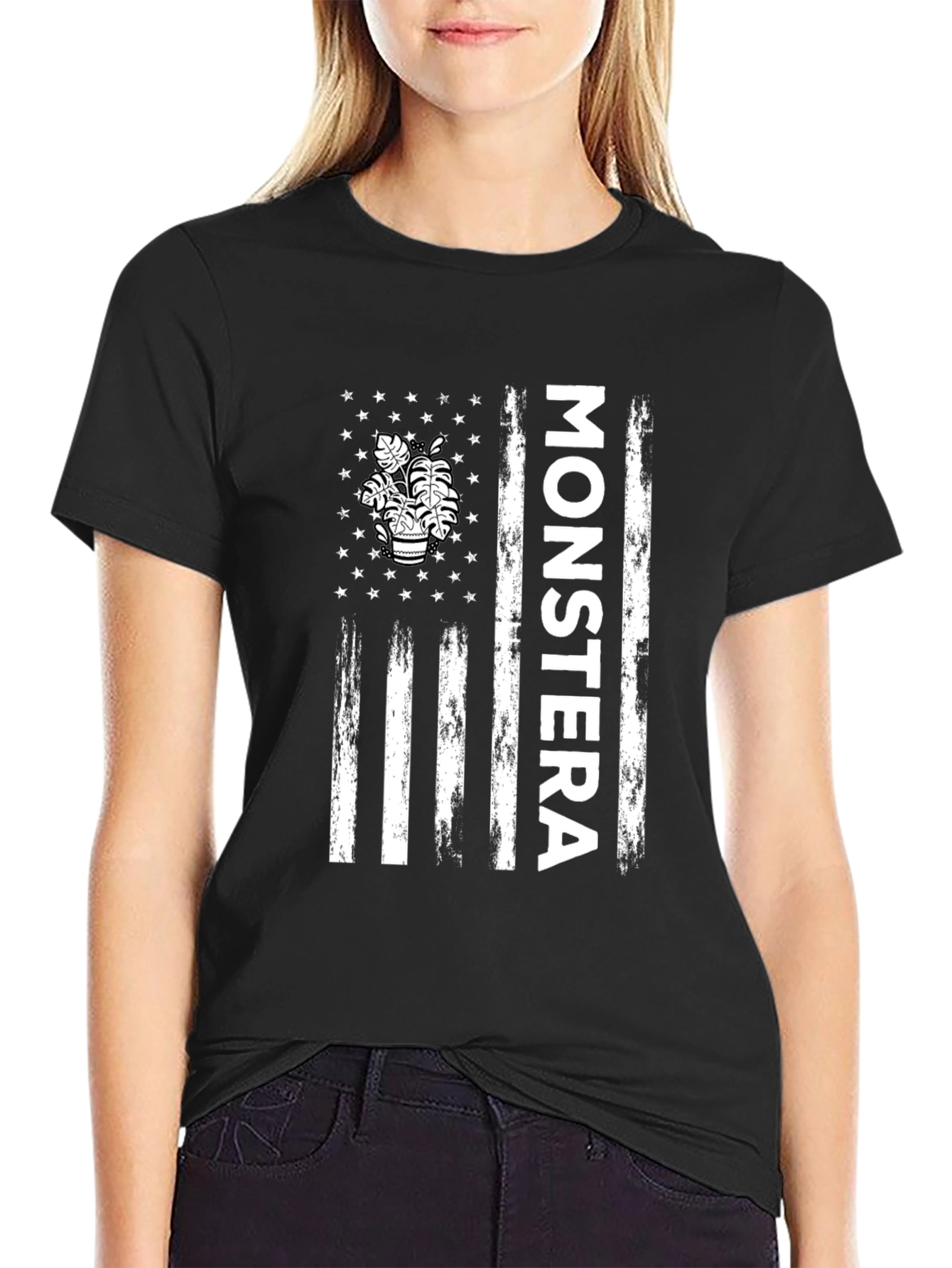 Monstera Plant Flag Graphic Tee