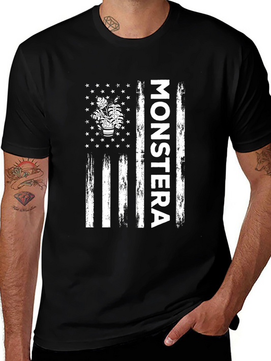 Monstera Plant Flag Graphic Tee