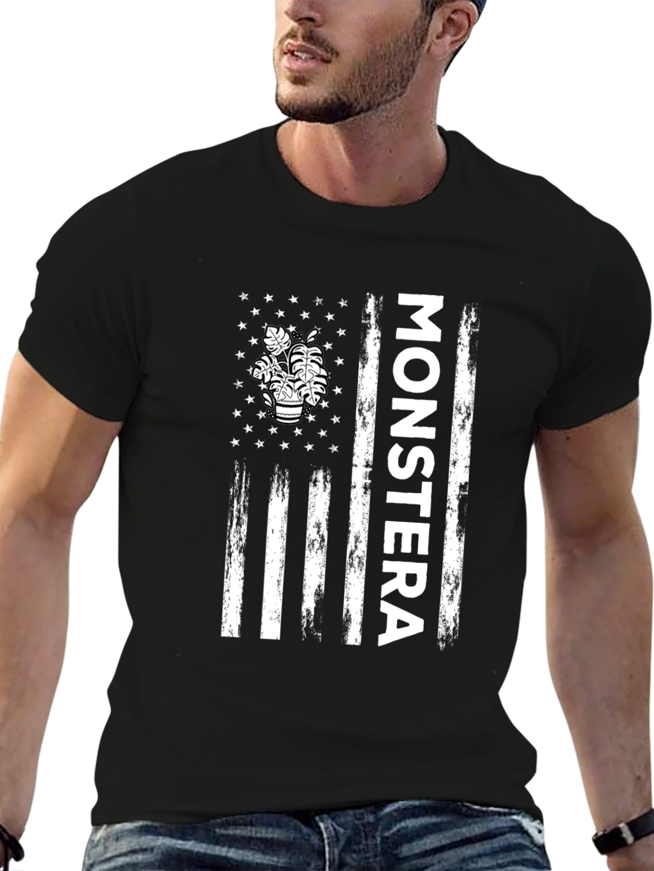 Monstera Plant Flag Graphic Tee