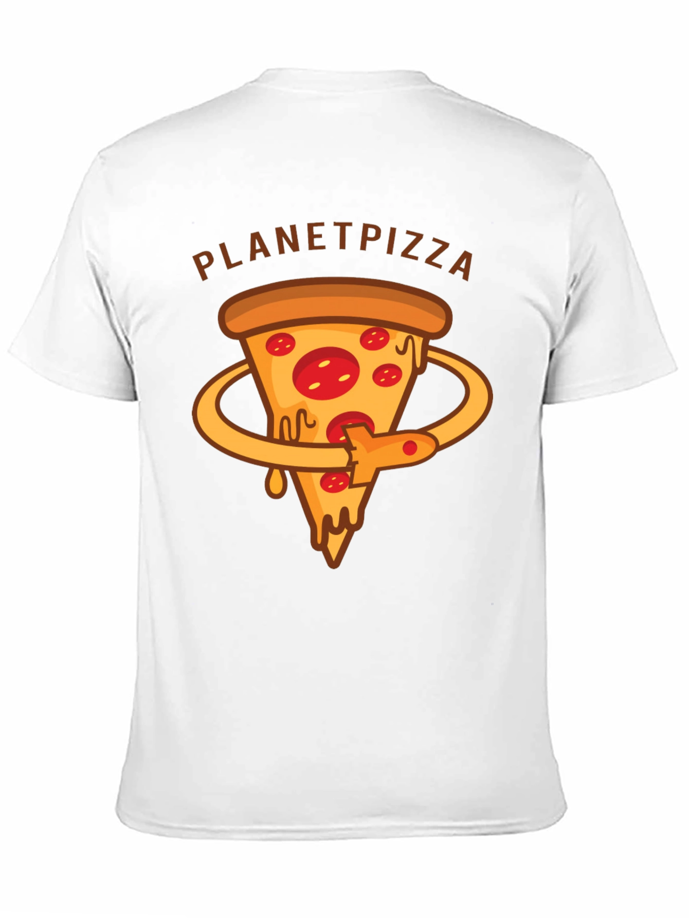 Planet Pizza Graphic T-Shirt - Casual Black Tee