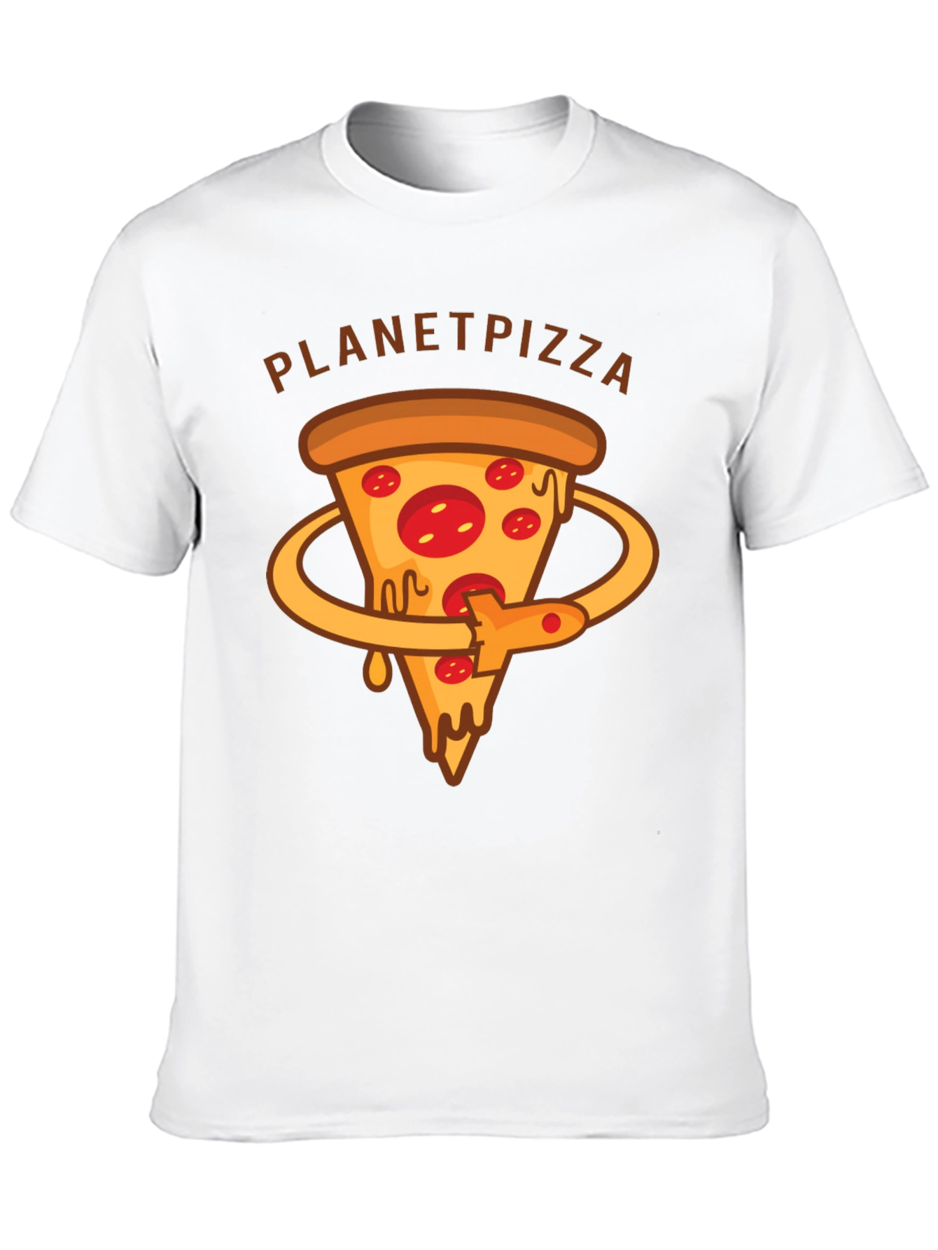 Planet Pizza Graphic T-Shirt - Casual Black Tee