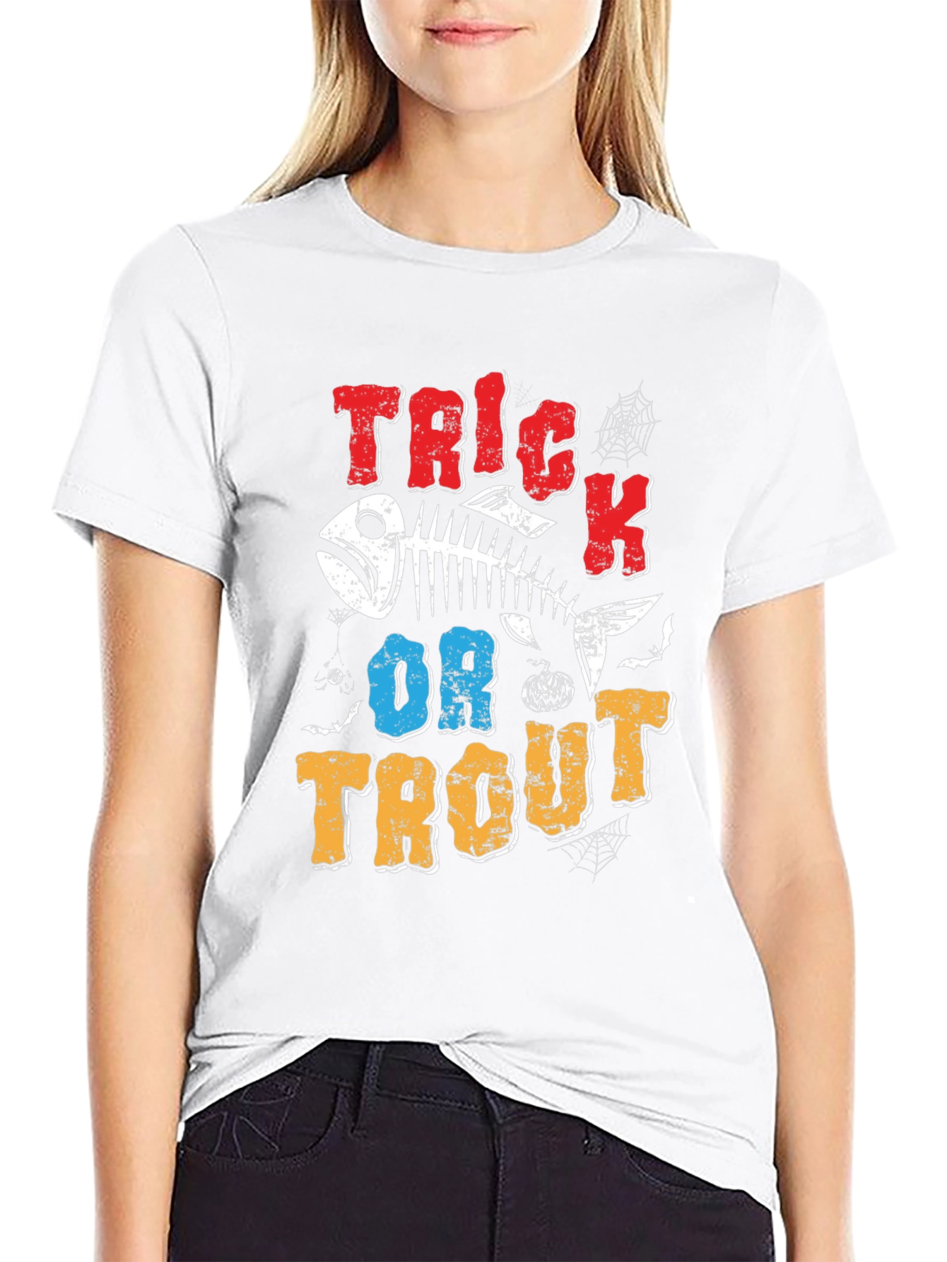 Trick or Trout Halloween Fishing T-Shirt