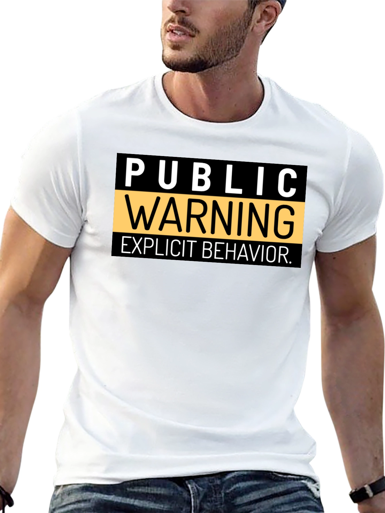 Public Warning Explicit Behavior Black T-Shirt