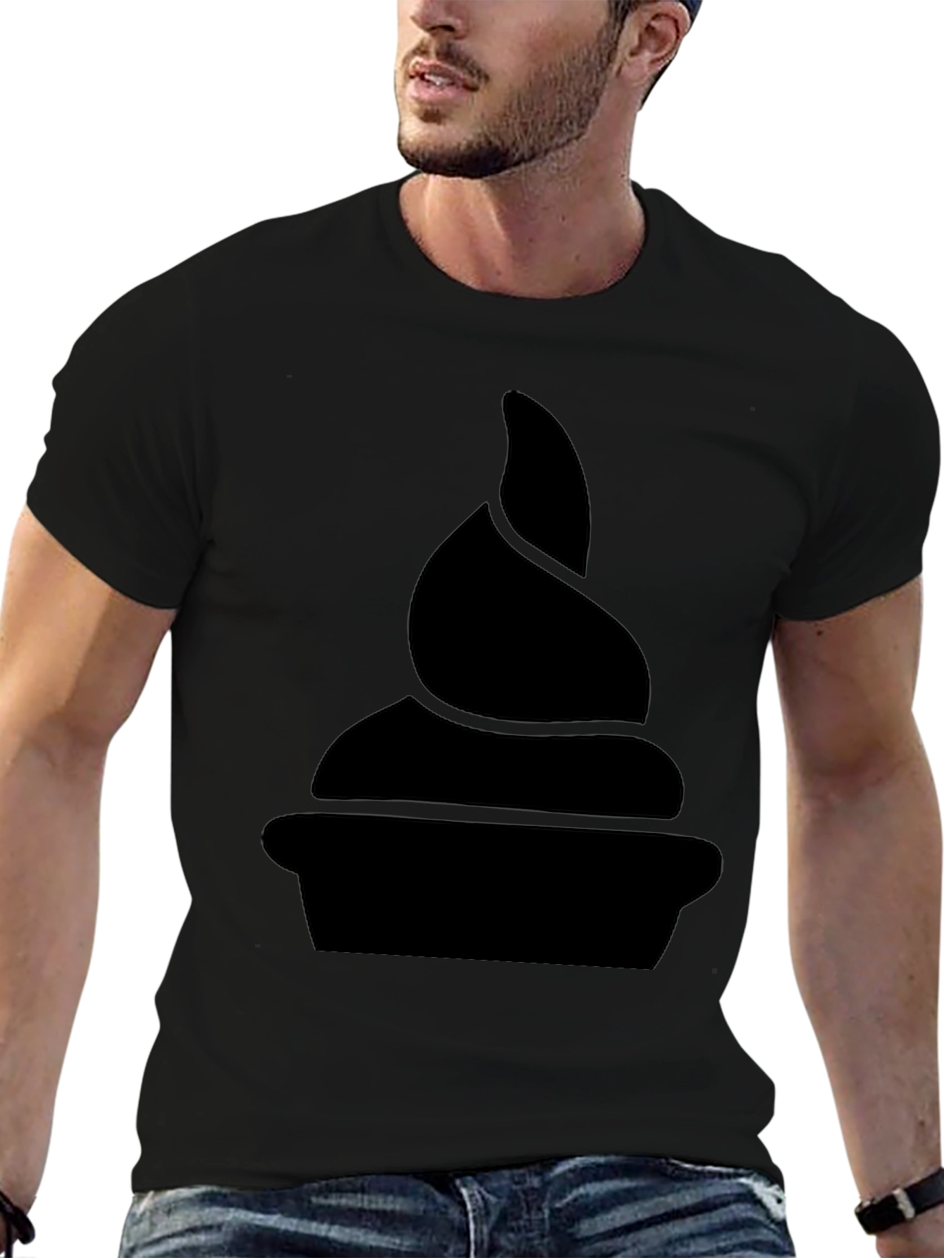 Novelty Black T-Shirt - Swirl Design
