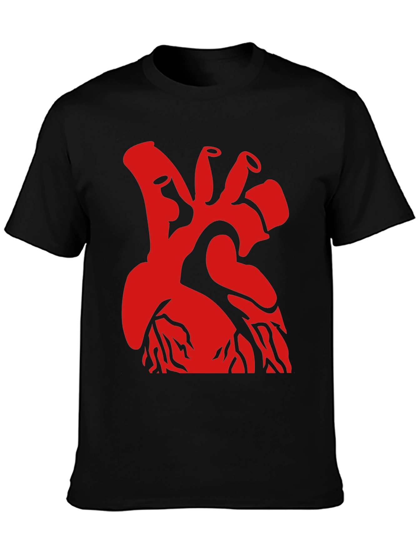 Red Heart Graphic Black T-Shirt