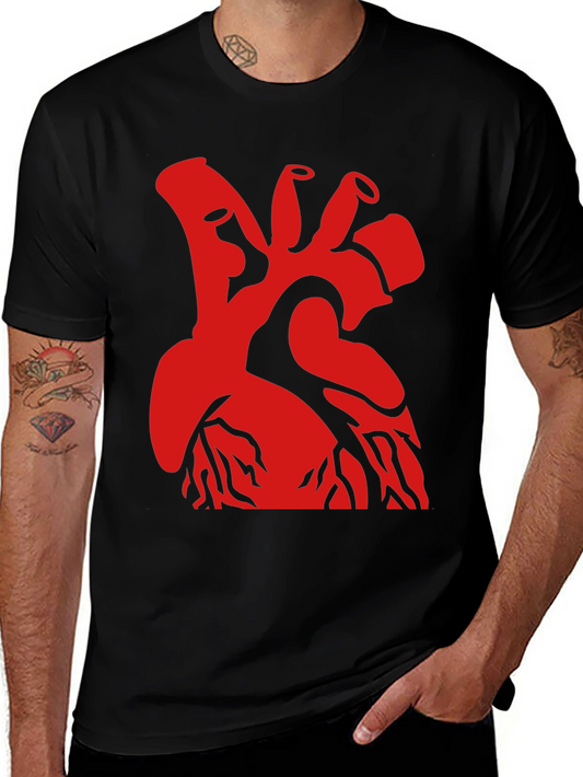 Red Heart Graphic Black T-Shirt