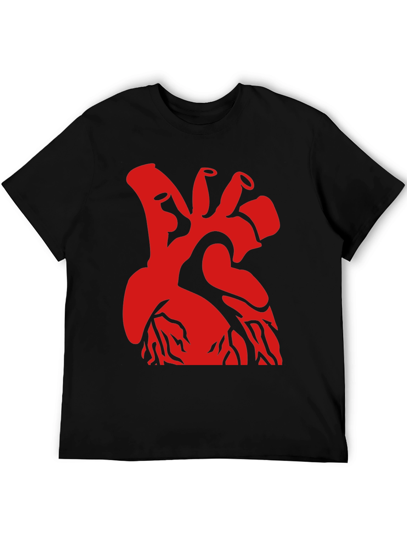 Red Heart Graphic Black T-Shirt