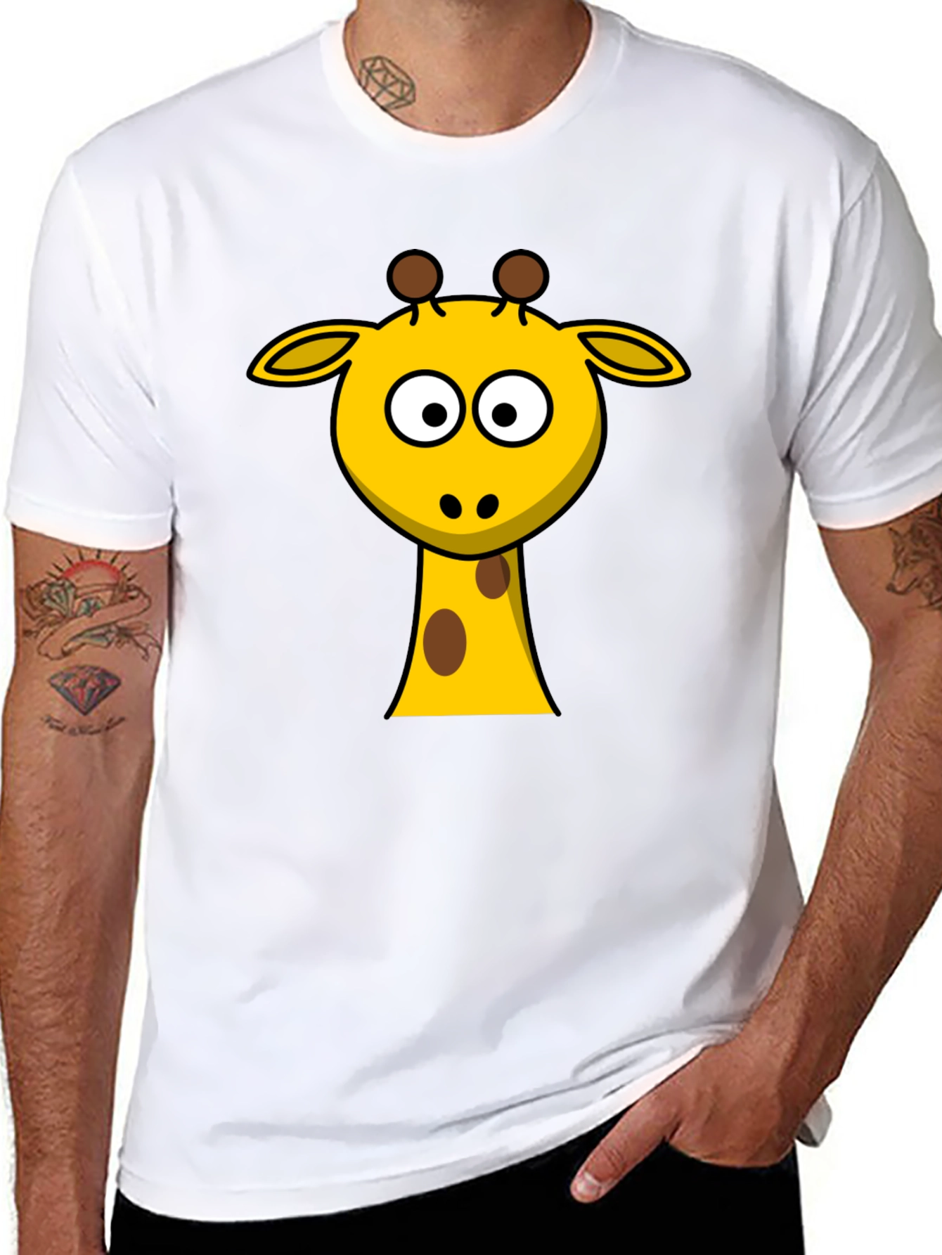 Giraffe Graphic T-Shirt - Fun Cartoon Design