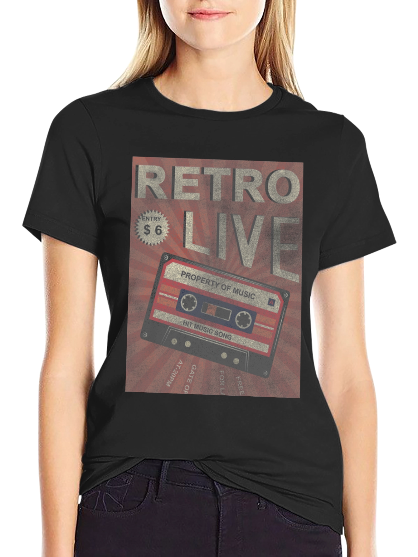 Retro Live Cassette Tape Graphic Tee