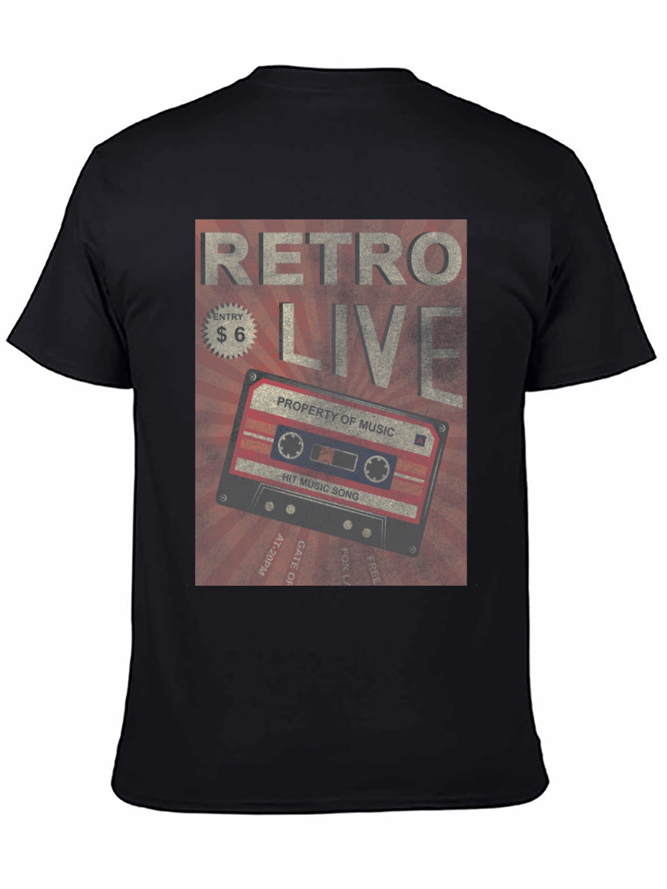 Retro Live Cassette Tape Graphic Tee