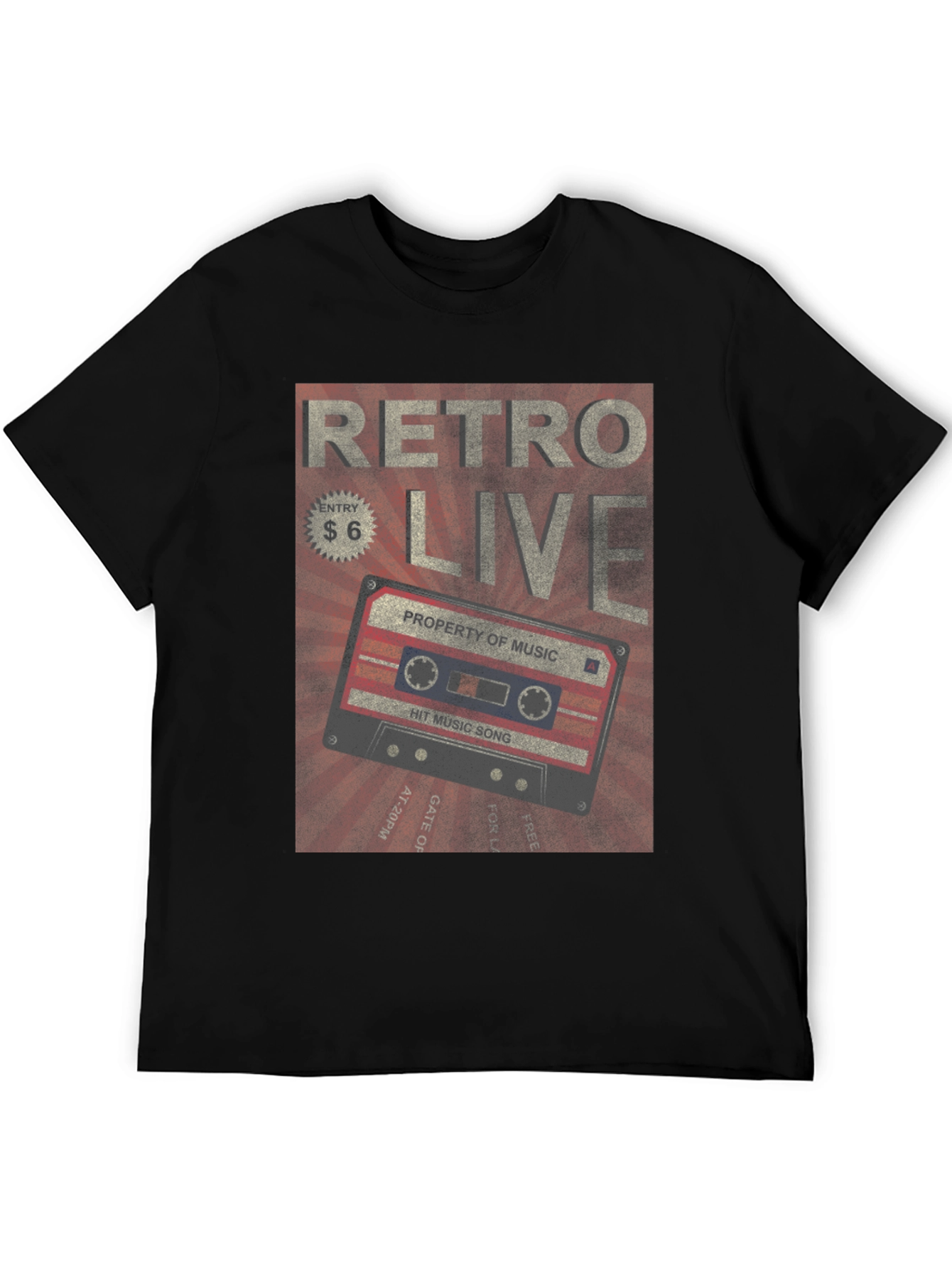 Retro Live Cassette Tape Graphic Tee