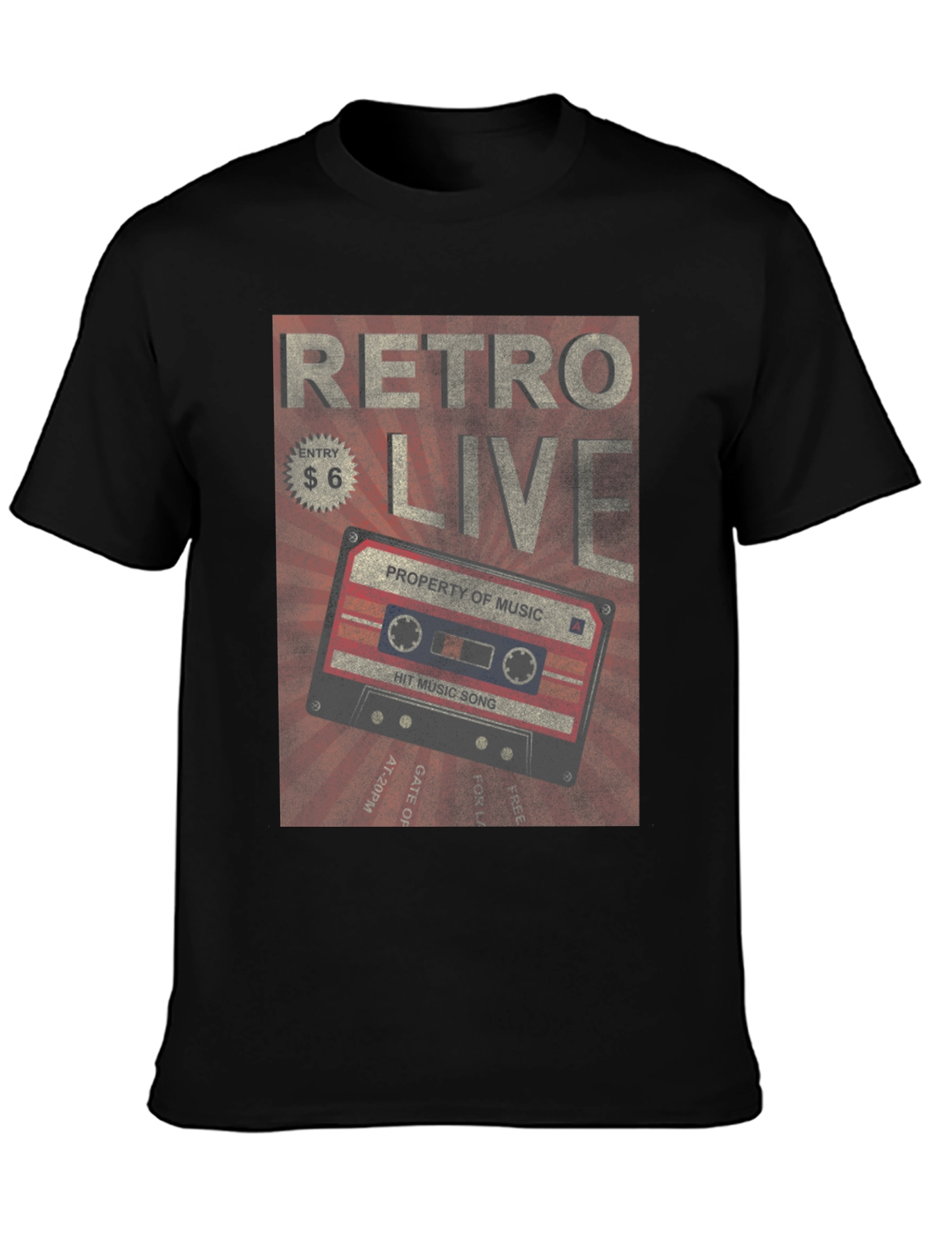 Retro Live Cassette Tape Graphic Tee